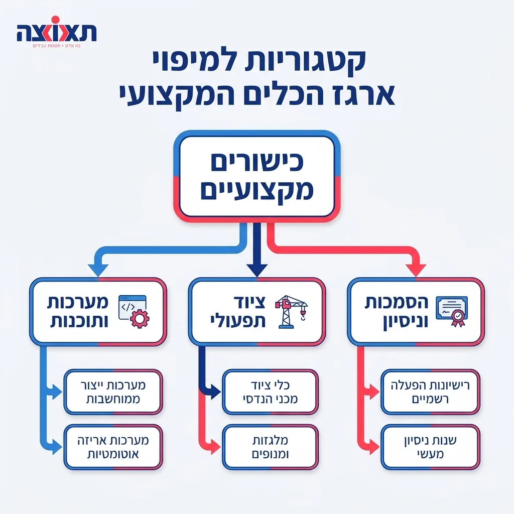 אינפוגרפיקה — קטגוריות למיפוי ארגז הכלים המקצועי: כישורים מקצועיים