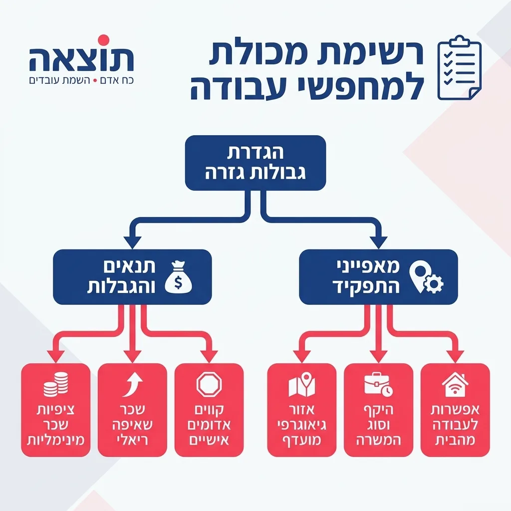 אינפוגרפיקה — רשימת מכולת למחפשי עבודה: הגדרת גבולות גזרה